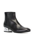 metallic hammered heel boots