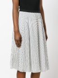 polka dot pleated skirt