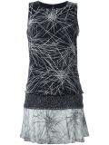 abstract print flared dress
