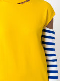 contrast sleeve top