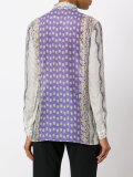 abstract print sheer shirt