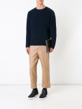 contrast shoulder ribbed jumper