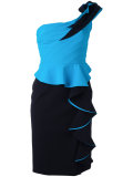 ruffled one-shoulder dress
