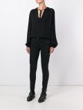 tied neckline blouse