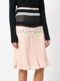 patchwork pleated skirt