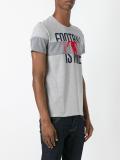 overlap logo print T-shirt