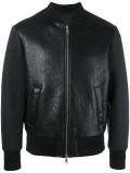 Tattooed Statue leather bomber jacket