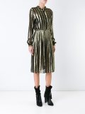 mosaic belted shirt dress