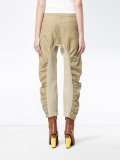 Cropped Trousers with Ruched Legs