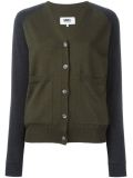colour block V-neck cardigan