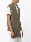 asymmetric sleeveless cardigan