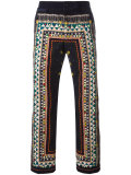 tribal lace print corduroy trousers