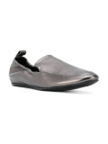 slip-on metallic moccasins