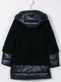 bouclé panel padded coat