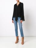 pleated flared blouse
