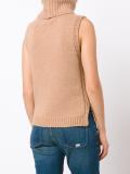 roll neck sleeveless knitted top