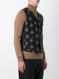 patterned front pocket waistcoat