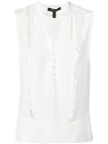 fringed V-neck top
