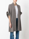 ribbed trim cardi-coat 