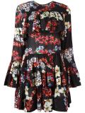 multiple prints ruffled dress