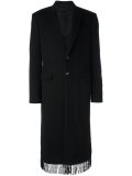 fringe trim long coat