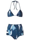 printed triangle bikini set