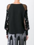 sequined sheer knit blouse