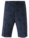 grid dog print shorts