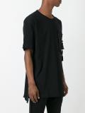 zipped fuzzy pocket T-shirt