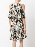 cut-out detail ruffled dress