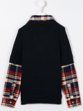 sweater and checked shirt