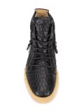 crocodile embossed hi-top sneakers
