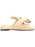 frayed trim sandals 