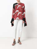 elongated sleeve blouse
