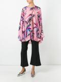 leafs print shift blouse