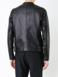 thin collar leather jacket