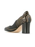 gold-tone trimmed pumps