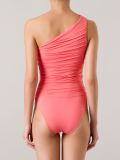 one shoulder draped swimsuit