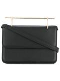 metallic handle shoulder bag
