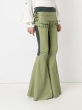 leather flared trousers