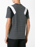 geometric detail striped T-shirt