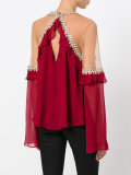 sheer panel blouse