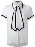 tied neck shortsleeved shirt