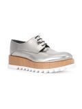 metallic lace-up shoes