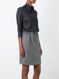 cowl neck contrast dress
