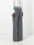 striped wide leg trousers