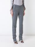 buttoned side straight trousers