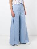 flared godet trousers