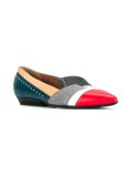 studded colour block ballerinas