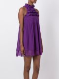 ruffle front pleated dress